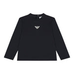 Emporio Armani Shirt Girocollo tinta unita con Logo Blu per Neonato EB00418 BLU EMPORIO ARMANI 