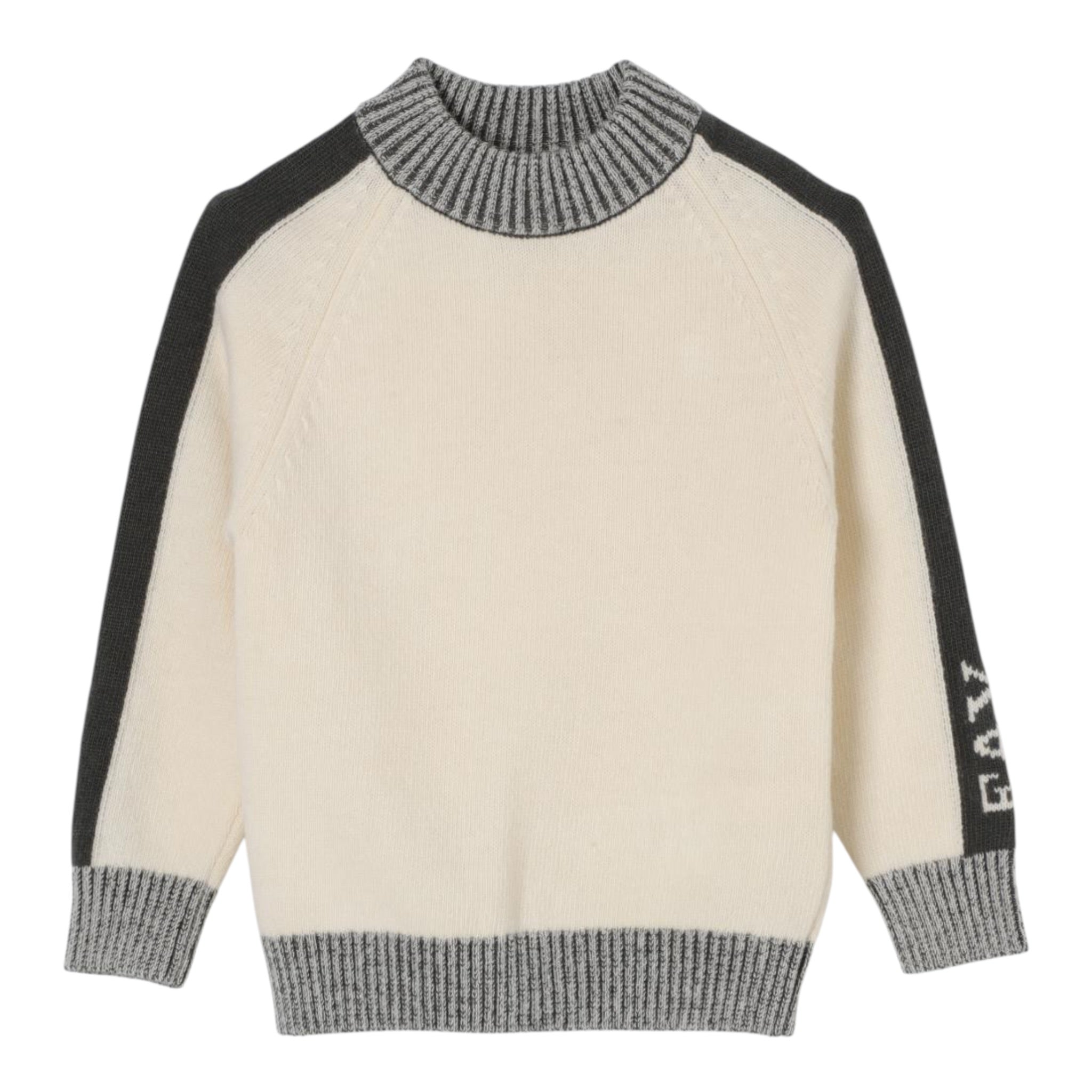 Fay Maglia tinta unita con Profili In Contrasto Panna per Bambino FV9P70 PANNA FAY 