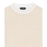 Fay Maglia Girocollo tinta unita con Logo Beige per Bambino FX9P30 BEIGE FAY 