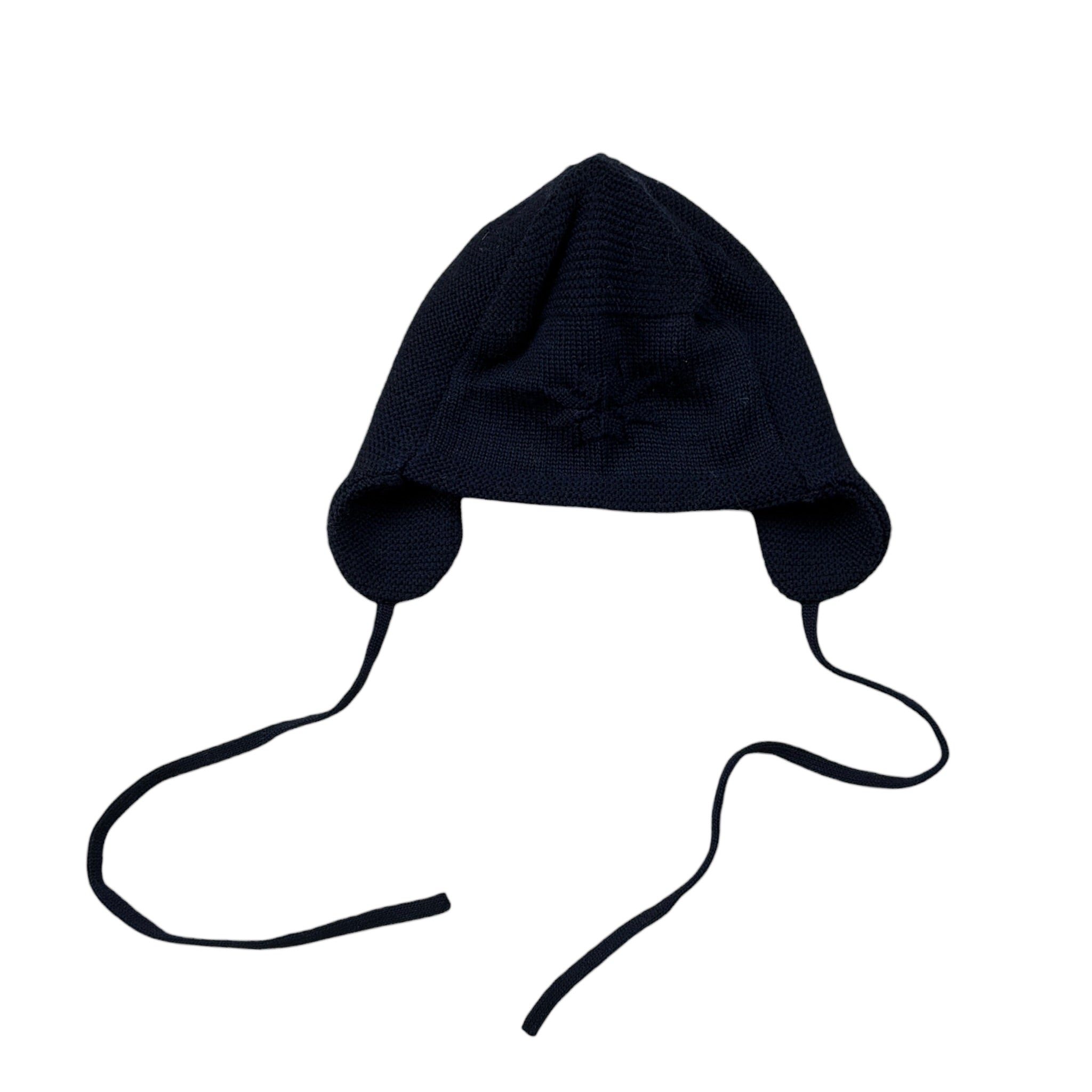 Frilo Cappello tinta unita con Ricami Blu per Neonata 821207 BLU  