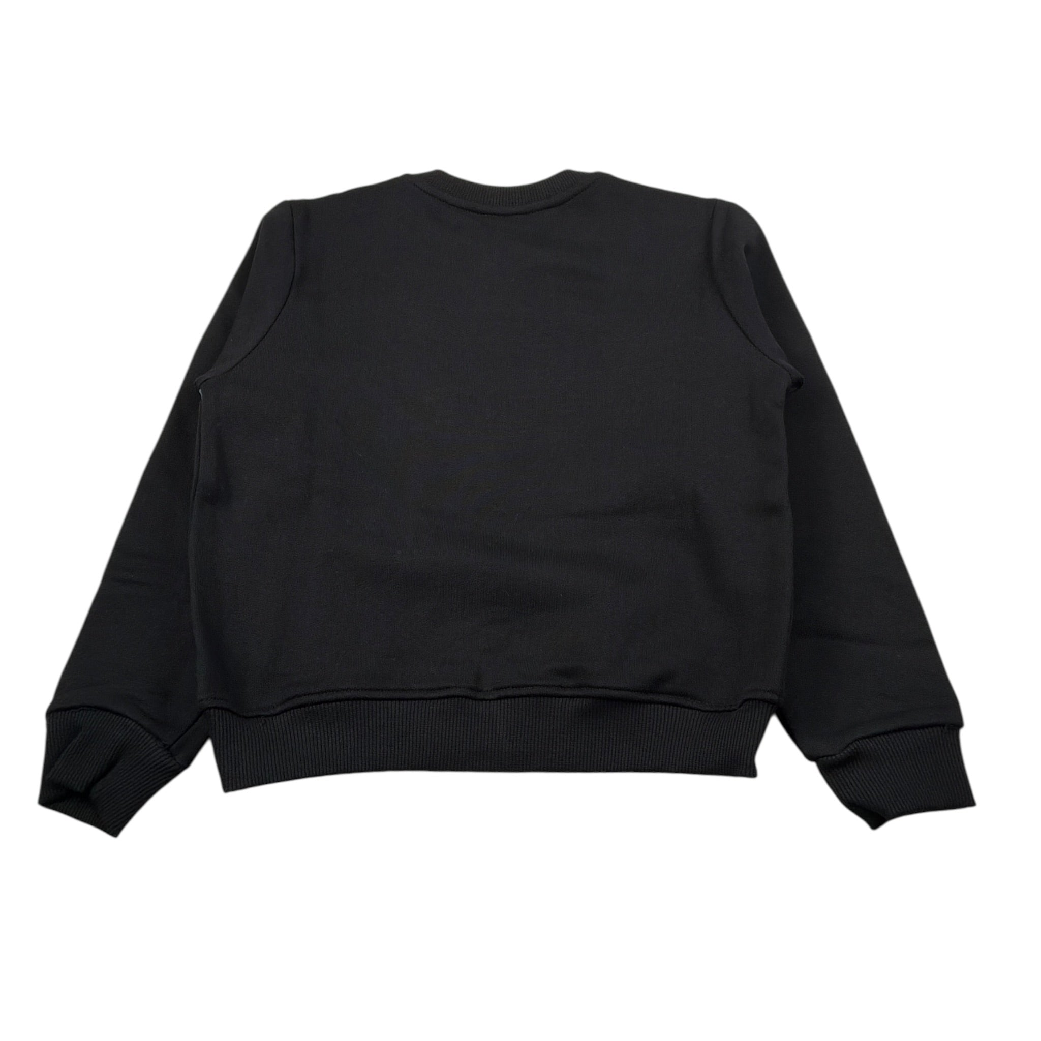 Gabriella Gucci Felpa Chiusa Girocollo tinta unita con Logo Nero per Bambina GK071 NERO  