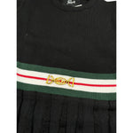 Gabriella Gucci Abito Mezza Manica tinta unita con Logo Nero per Bambina GK087 NERO  