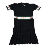 Gabriella Gucci Abito Mezza Manica tinta unita con Logo Nero per Bambina GK087 NERO  