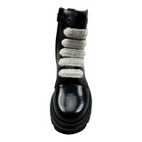 Gallucci Stivali tinta unita con Lacci In Contrasto Nero per Bambina J30251AM NERO GALLUCCI 