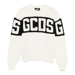 Gcds Maglia Girocollo tinta unita con Logo Panna per Bambina 1526A PANNA GCDS 