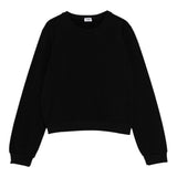 Gcds Felpa Chiusa Girocollo tinta unita con Logo Nero per Bambina B2KW1531BA5 NERO GCDS 