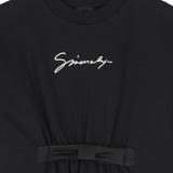 Givenchy Abito Manica Lunga tinta unita con Logo Nero per Bambina H30998 NERO GIVENCHY 