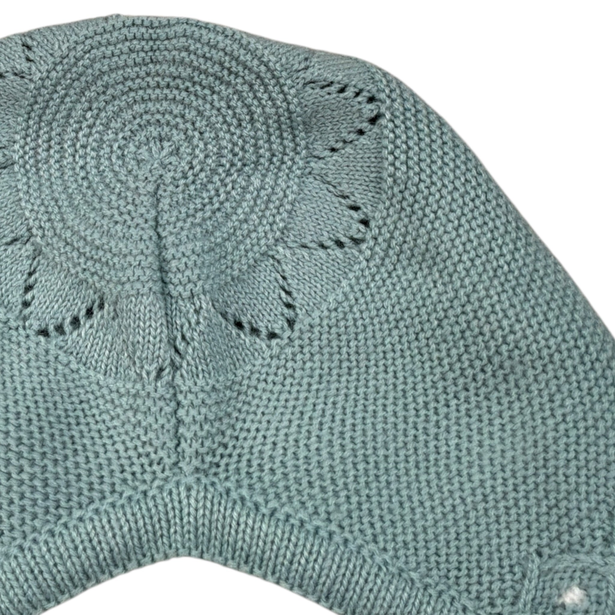 Granlei Cappello tinta unita con Ricami Verde Acqua per Neonata 2221 VERDE ACQUA GRANLEI 