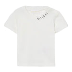 Gucci T-Shirt Girocollo tinta unita con Logo Bianco per Neonato B36595 BIANCO GUCCI 