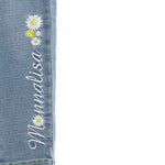 Guess Jeans tinta unita con Ricamo Logo Azzurro per Bambina 199400 AZZURRO GUESS 