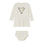 Guess Abito Manica Lunga tinta unita con Culotte Panna per Neonata A4YK19KA6W4X PANNA GUESS 