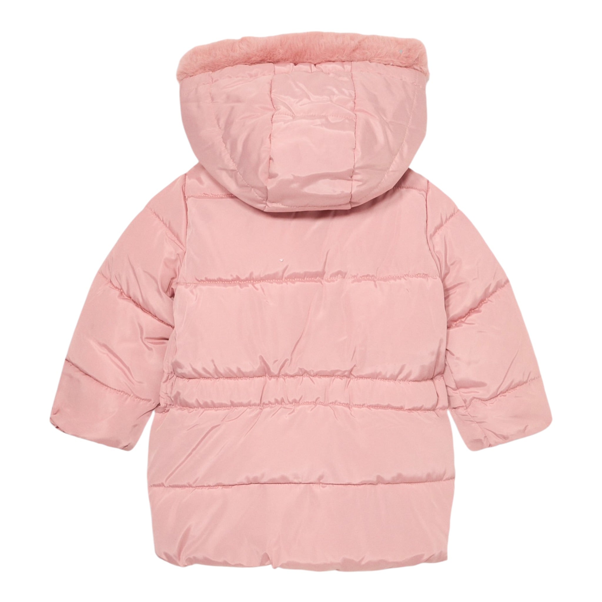 Guess Giubbino tinta unita con Zip Cappuccio E Pelliccia Rosa per Neonata A5BL02WB240 ROSA GUESS 