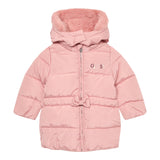 Guess Giubbino tinta unita con Zip Cappuccio E Pelliccia Rosa per Neonata A5BL02WB240 ROSA GUESS 