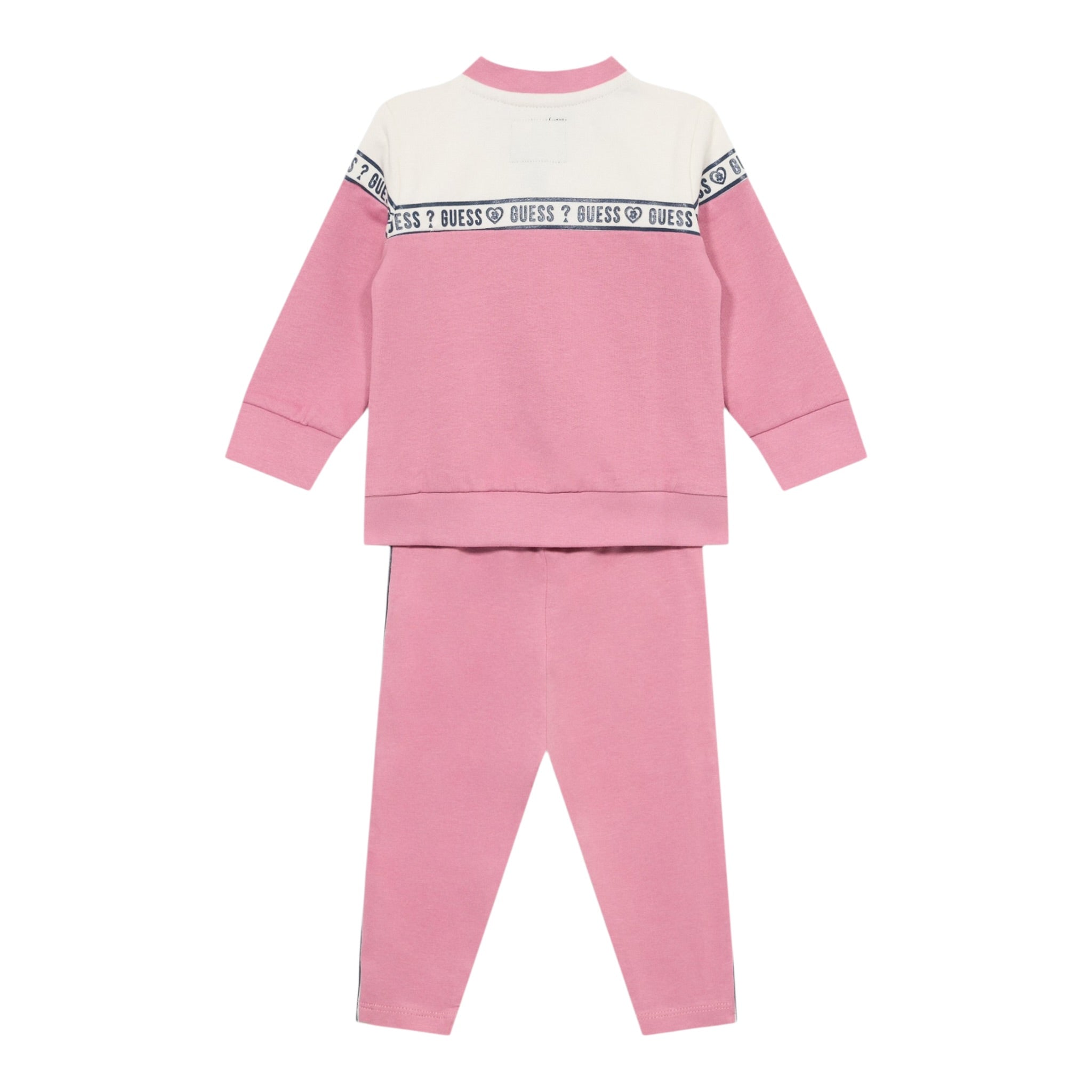 Guess Completo 2 Pezzi Felpa-Pantalone tinta unita Rosa per Neonata A5YG10KA654 ROSA GUESS 