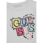 Guess Shirt Girocollo tinta unita con Stampe Bianco per Neonata A5YI00K6YW4X BIANCO GUESS 