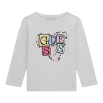 Guess Shirt Girocollo tinta unita con Stampe Bianco per Neonata A5YI00K6YW4X BIANCO GUESS 