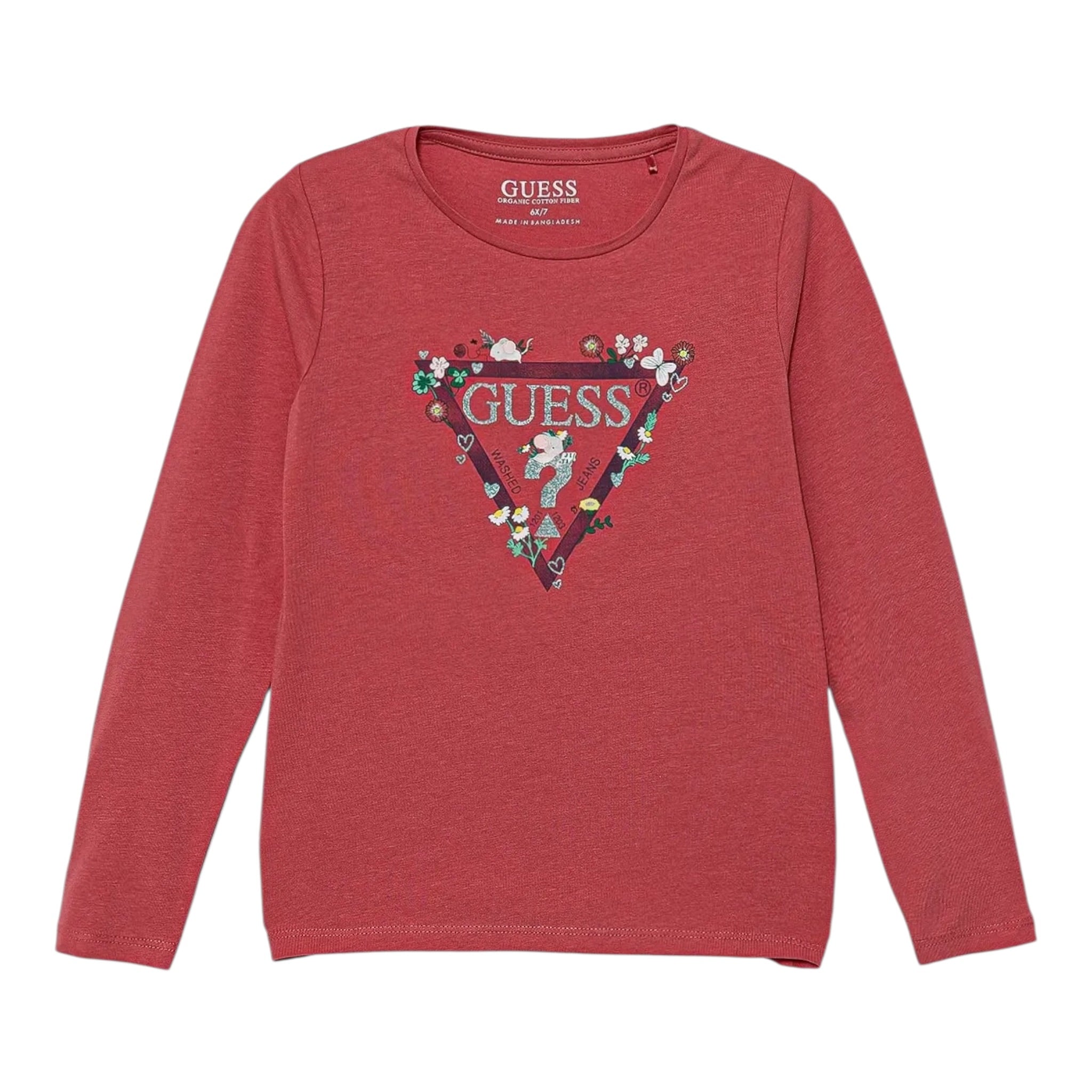 Guess Shirt tinta unita con Stampa Fragola per Bambina A5YI03K6YW4XJ FRAGOLA GUESS 