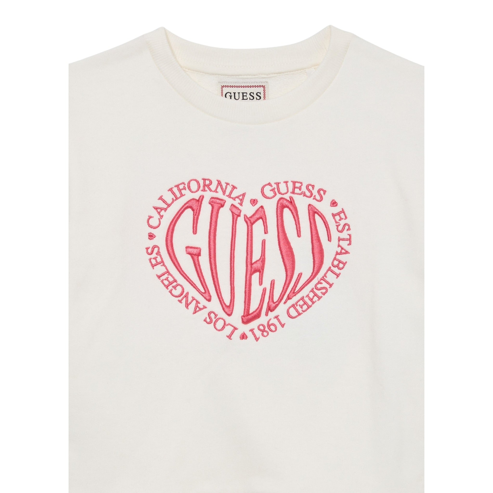 Guess Abito Manica Lunga tinta unita con Ricami Panna per Neonata A5YK06KAD74 PANNA GUESS 