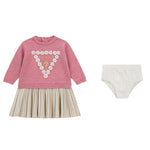 Guess Abito Manica Lunga tinta unita con Culotte Rosa per Neonata A5YK07Z3OS0 ROSA GUESS 