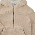 Guess Giubbino tinta unita con Zip E Cappuccio Modello Teddy Beige per Bambino H5BJ01W0330 BEIGE GUESS 