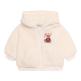 Guess Giubbino In Teddy tinta unita con Cappuccio E Zip Panna per Neonato HSBT01WGSO0 PANNA GUESS 