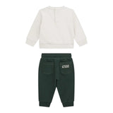 Guess Completo 2Pz Felpa-Pantalone Bicolore Bianco/Verde per Neonato I5BG08KAX74 BIANCO/VERDE GUESS 