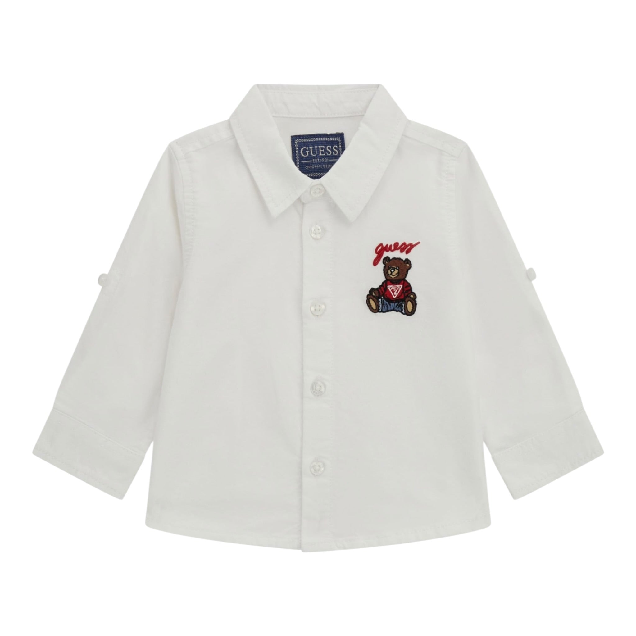 Guess Camicia Manica Lunga tinta unita Bianco per Neonato I5RH00W9CL0 BIANCO GUESS 