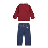 Guess Completo 2Pz Felpa-Jeans Rosso per Neonato I5YG13KAX74 ROSSO GUESS 