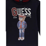 Guess Shirt tinta unita Girocollo con Stampa Blu per Neonato I5YI04K8HM4X BLU GUESS 