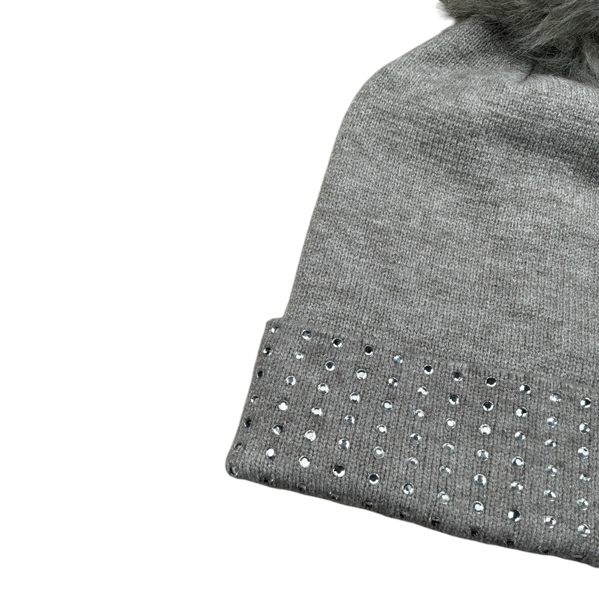 Guess Cappello tinta unita con Pon Pon E Strass Grigio per Bambina J1BZ01Z2QP0 GRIGIO GUESS 