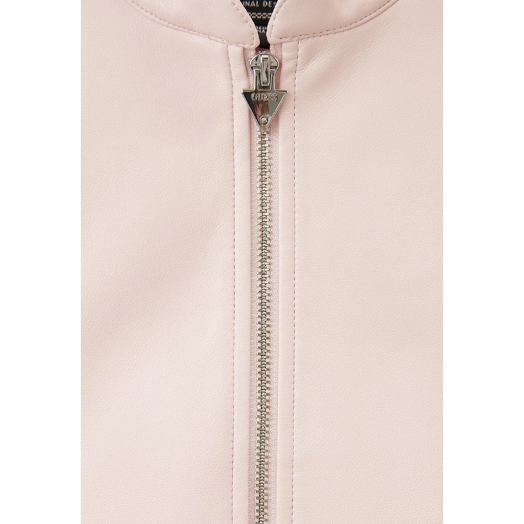 Guess Giubbino tinta unita In Ecopelle con Zip Rosa per Bambina J4RL08WE8D0 ROSA GUESS 