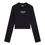 Guess Shirt tinta unita con Stampa Logo Nero per Bambina J4YI49KBZP4X NERO GUESS 