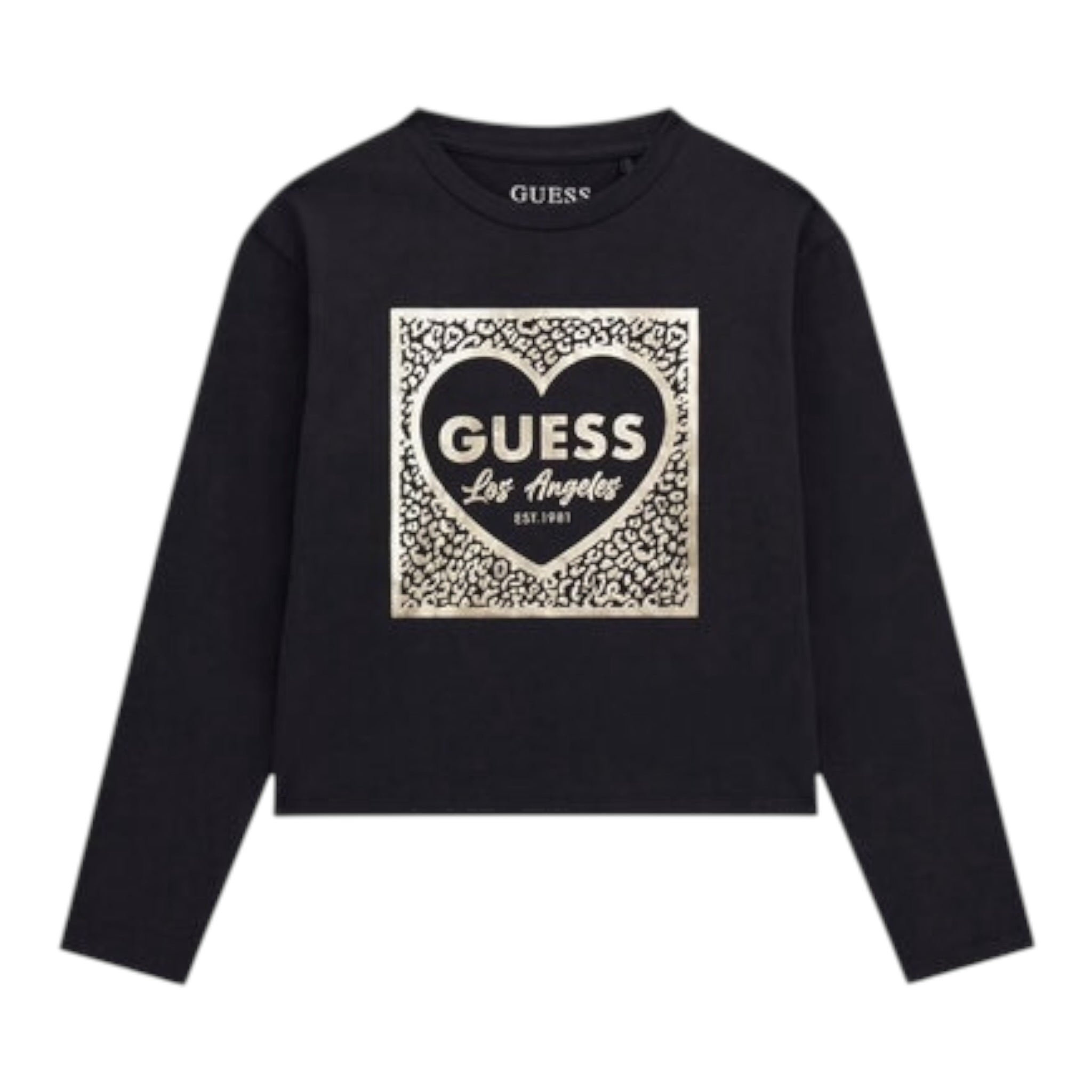 Guess Shirt tinta unita con Stampa Nero per Bambina J5BI01J1314 NERO GUESS 