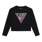 Guess Shirt tinta unita con Stampa Nero per Bambina J5YI15K6YW4X NERO GUESS 
