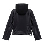 Guess Chiodo In Ecopelle tinta unita con Cappuccio Nero per Bambino J5YL01WAEI0 NERO GUESS 