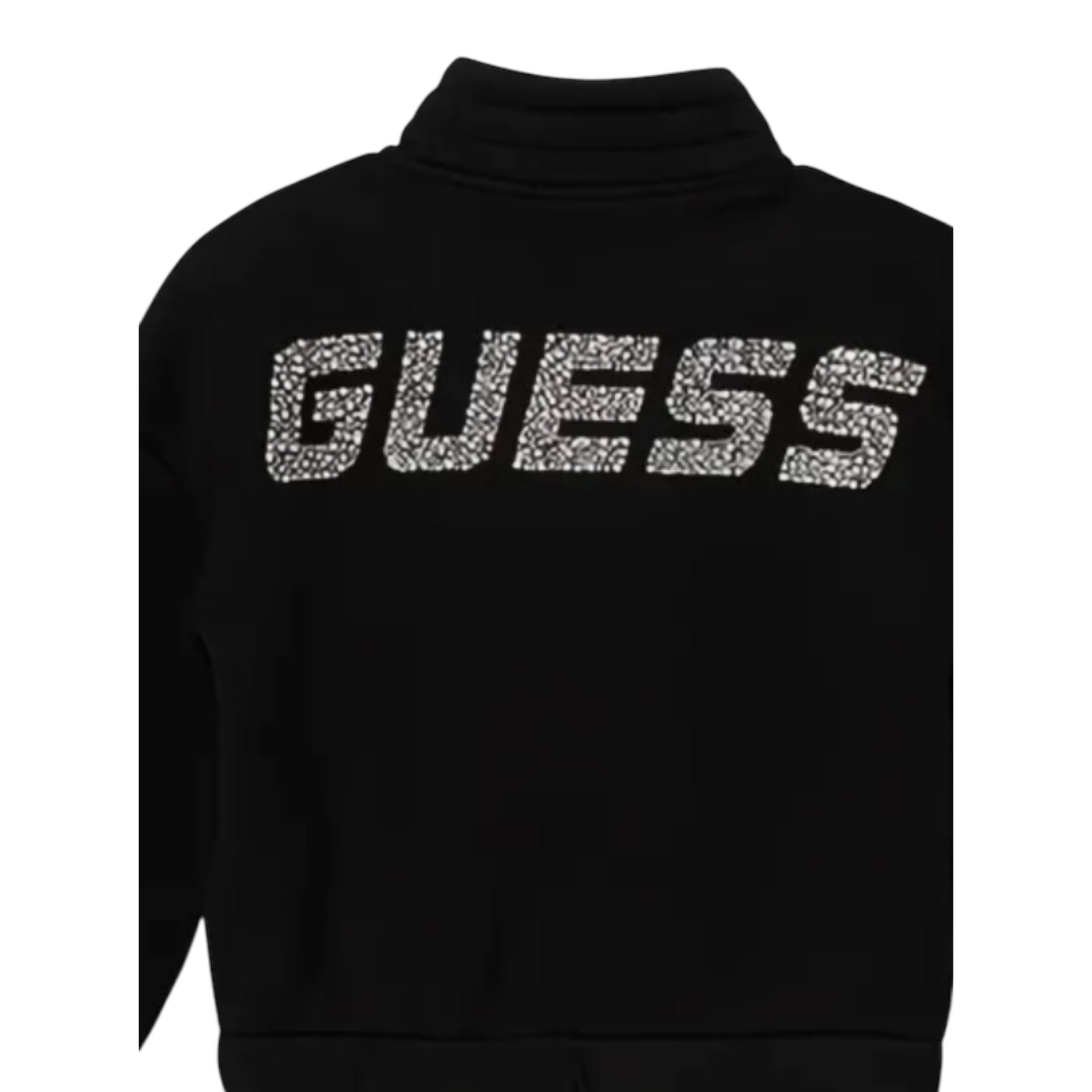 Guess Felpa tinta unita con Zip E Brillantini Nero per Bambina J5YQ31K7UW2 NERO GUESS 