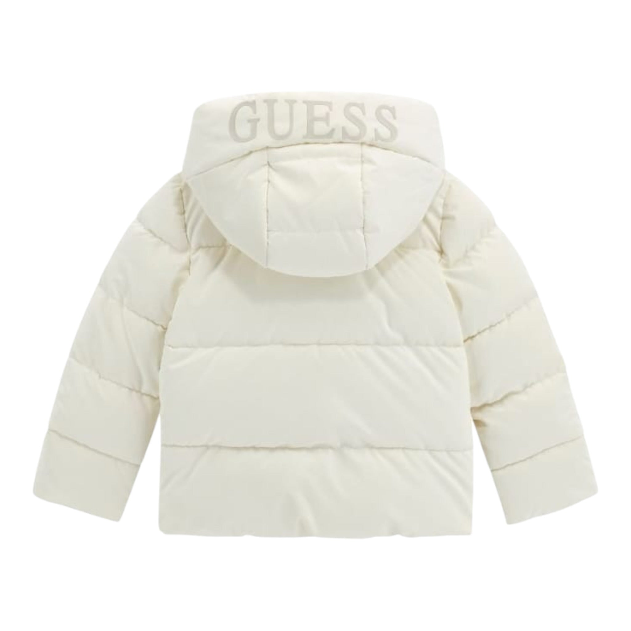 Guess Giubbino tinta unita con Zip E Cappuccio Panna per Neonata K5B04WGI20 PANNA GUESS 