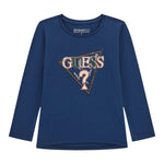Guess Shirt tinta unita con Stampa Blu per Bambina K5YI10K6YW4J BLU GUESS 