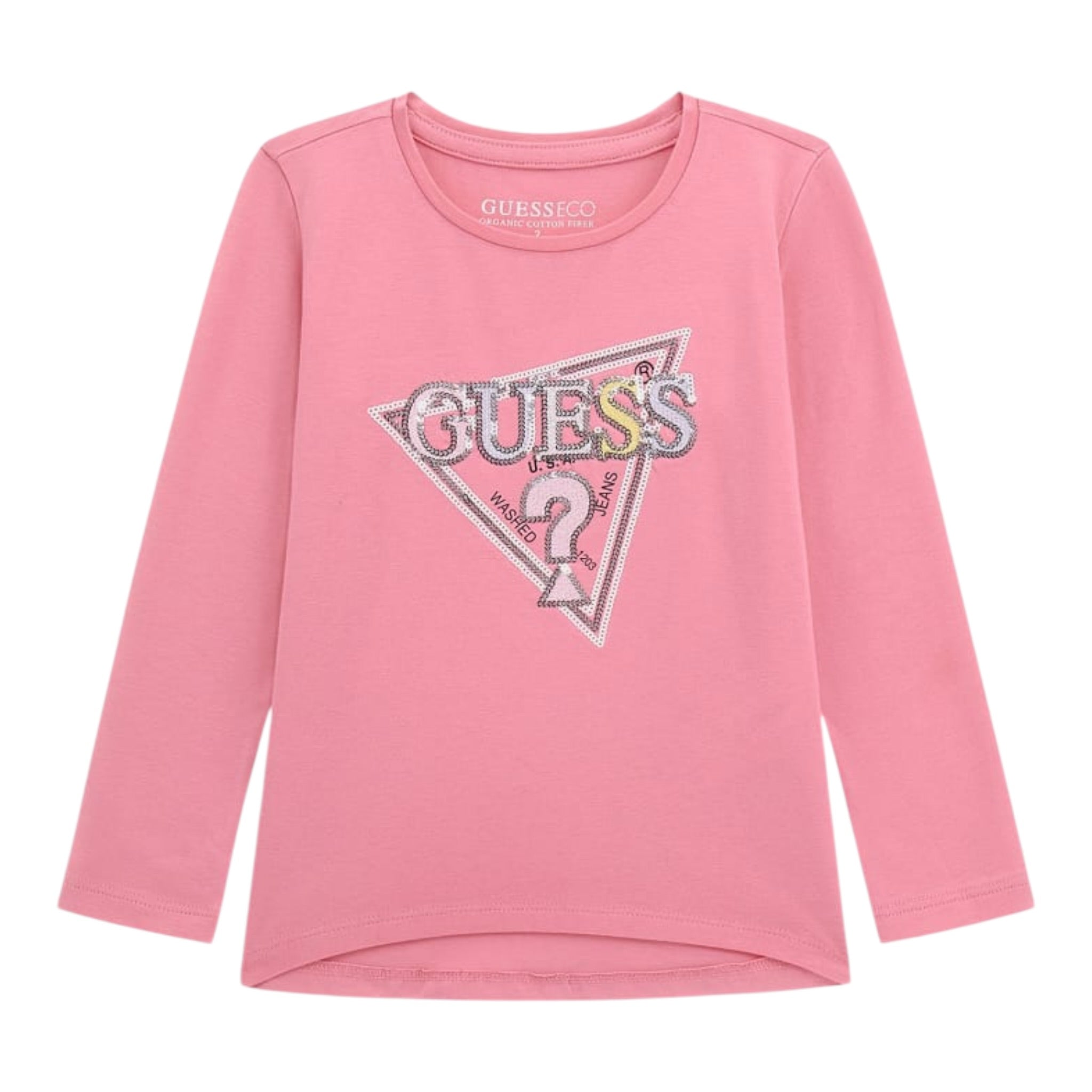 Guess Shirt tinta unita con Stampa Rosa per Neonata K5YI10K6YW4 ROSA GUESS 
