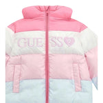 Guess Giubbino Tricolore con Zip E Cappuccio Rosa per Neonata K5YL01WEGY0 ROSA GUESS 