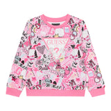 Guess Felpa Chiusa Girocollo tinta unita Stampa Fantasia Rosa per Neonata K5YQ02KA6R4 ROSA GUESS 