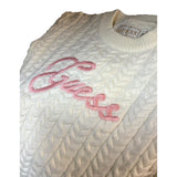 Guess Maglia Girocollo tinta unita con Lofo Panna per Neonata K5YR04Z3OI0 PANNA GUESS 