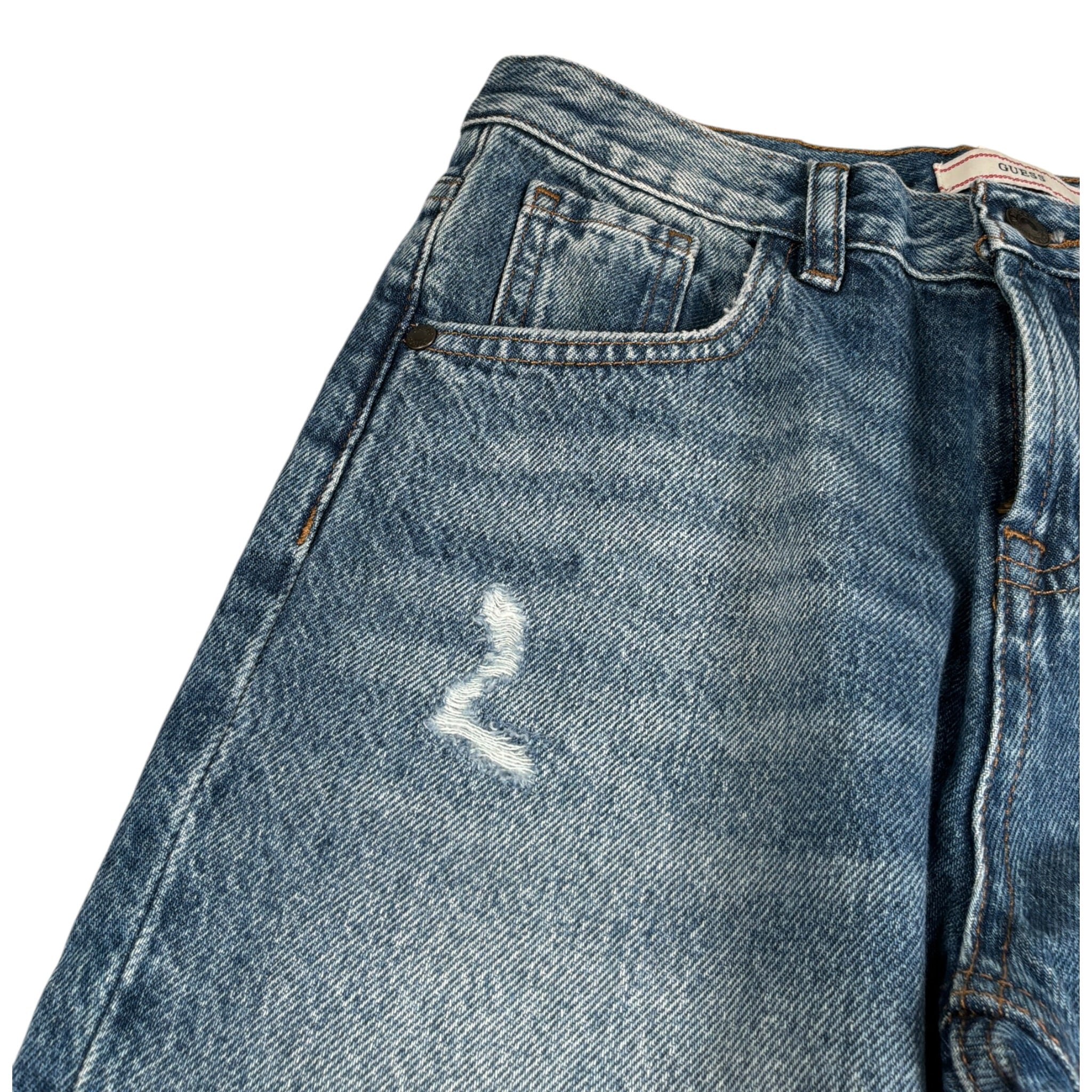 Guess Jeans tinta unita con Strappi Blu per Bambino L5BA00D5D70 BLU GUESS 