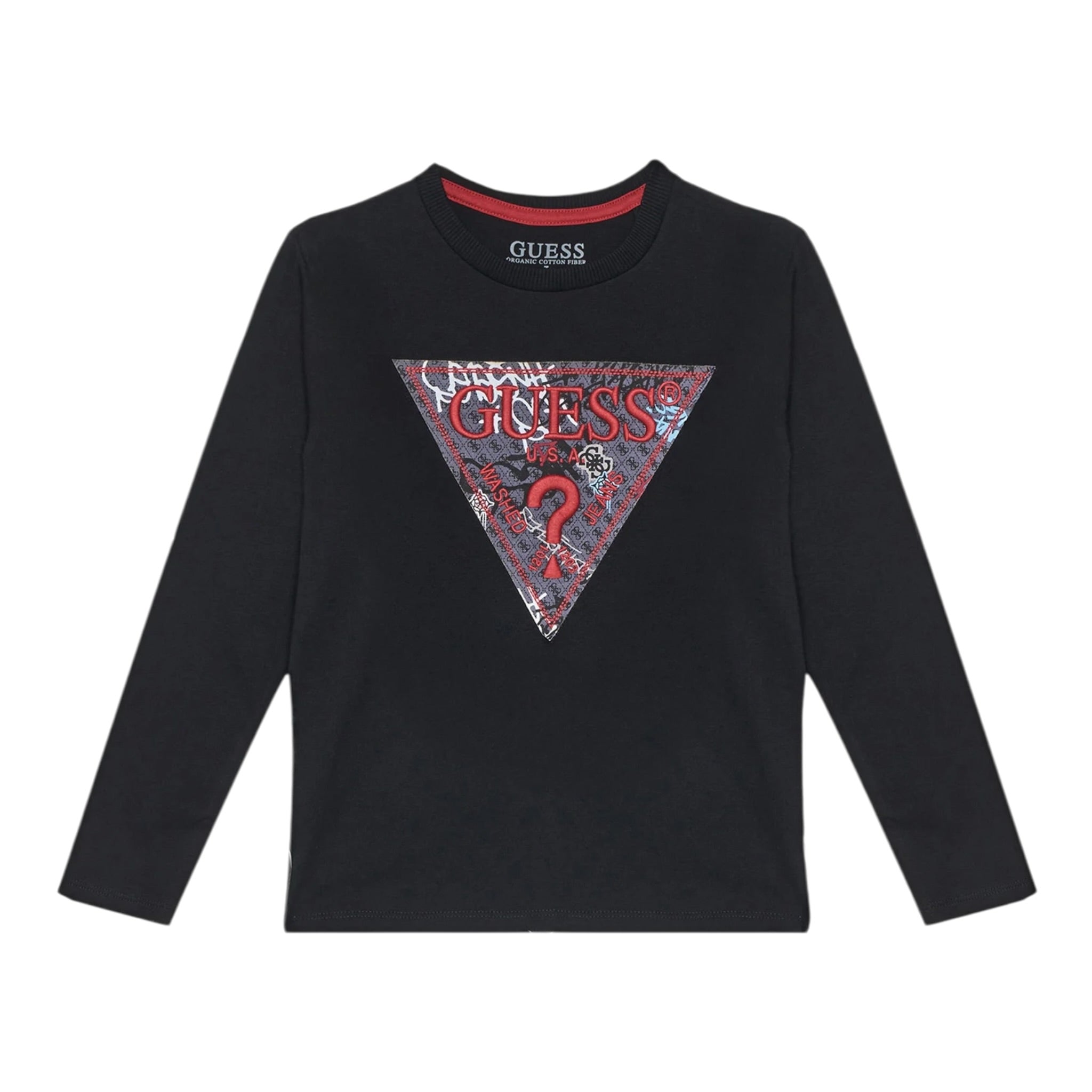 Guess Shirt tinta unita con Stampa Nero per Bambino L5BI04I3Z14 NERO GUESS 