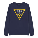 Guess Felpa tinta unita con Logo Blu per Bambino L73Q09KAUG0 BLU GUESS 