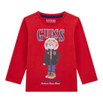 Guess Shirt tinta unita Girocollo con Stampa Rosso per Bambino N5BI04I3Z14J ROSSO GUESS 