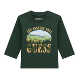 Guess Shirt tinta unita Girocollo con Stampa Verde per Neonato N5BI13I3Z14 VERDE GUESS 