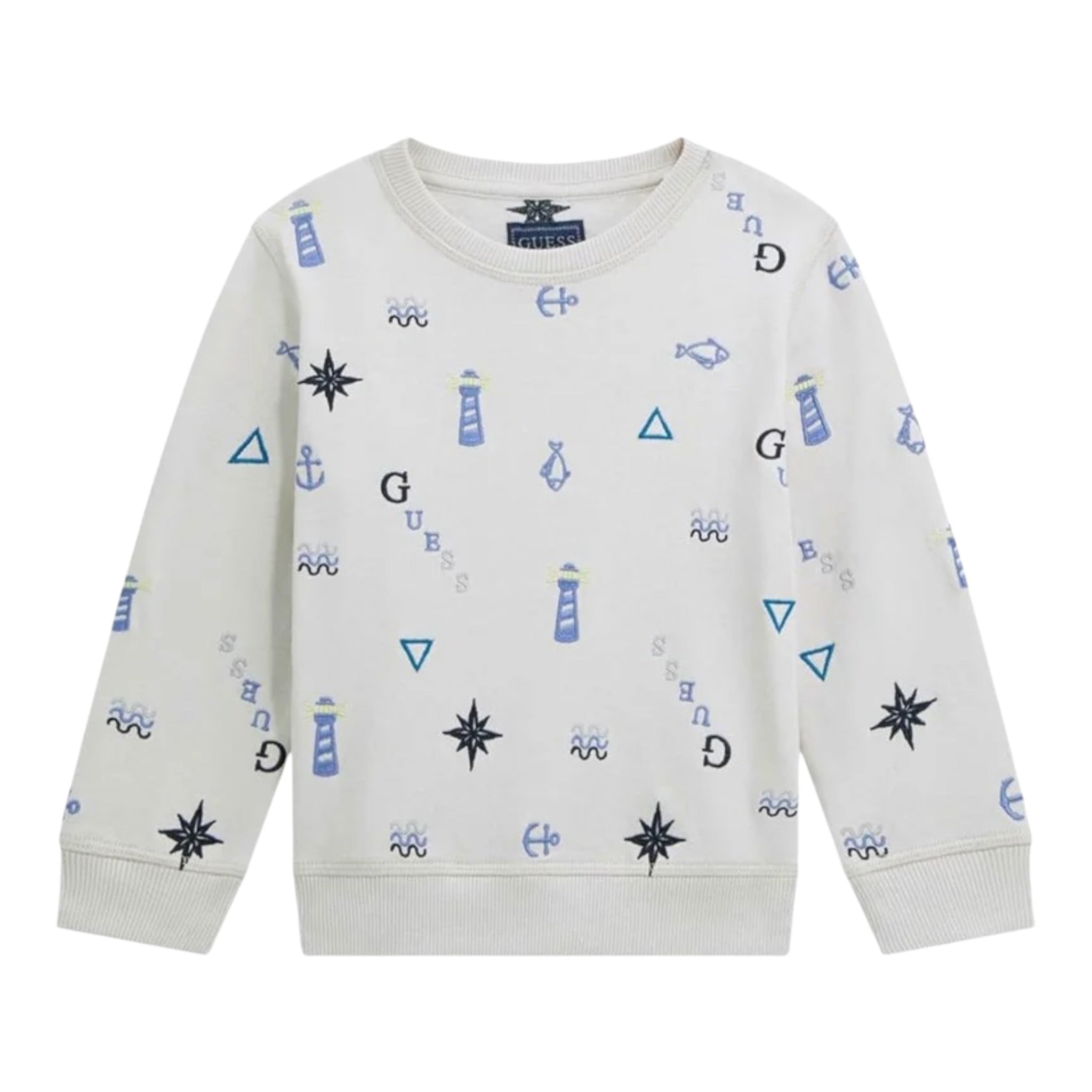 Guess Felpa tinta unita Girocollo con Stampa Grigio per Neonato N5BQ03KAX74 GRIGIO GUESS 