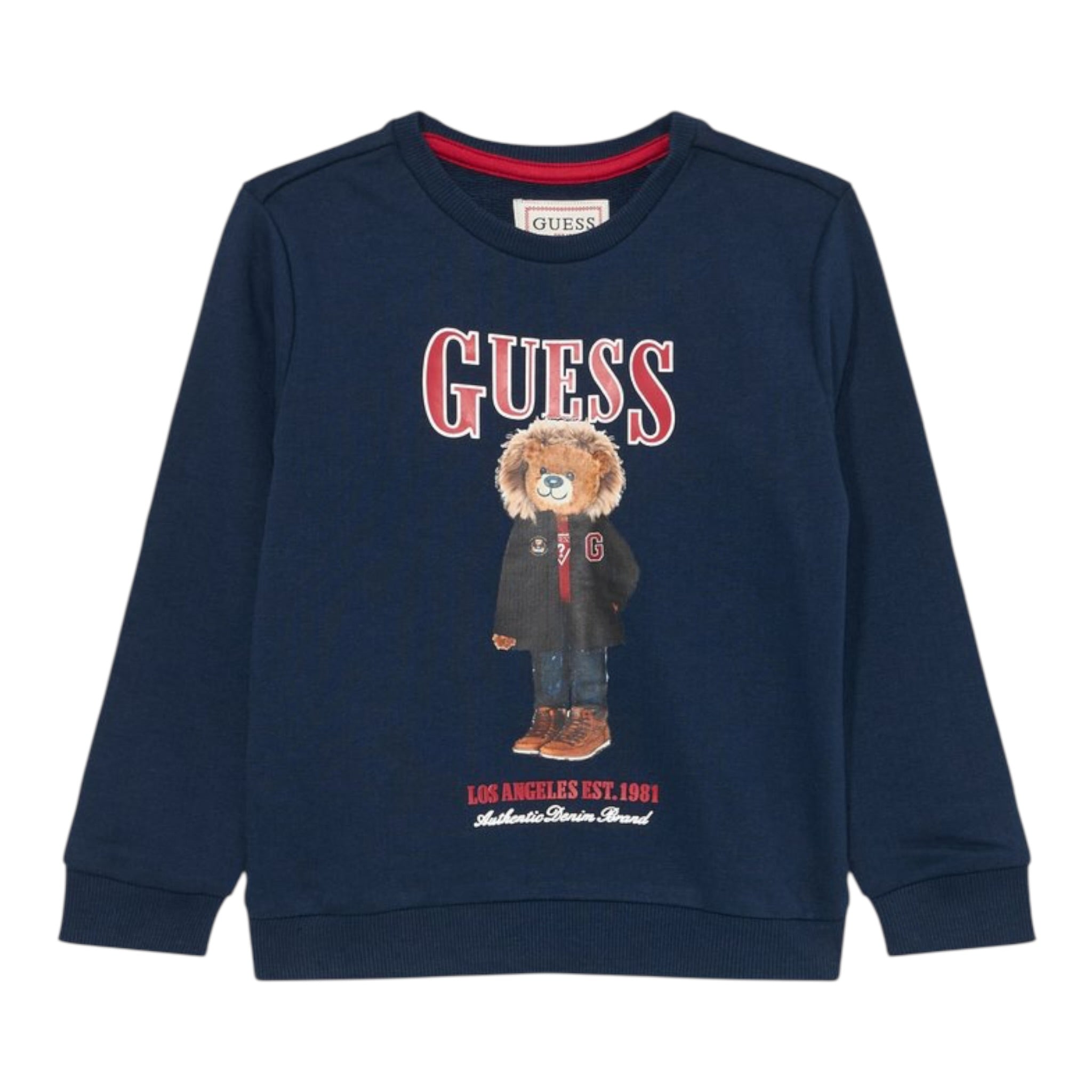 Guess Felpa tinta unita con Stampa Blu per Neonato N5BQ07KAD74X BLU GUESS 