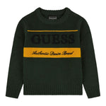 Guess Maglia Girocollo tinta unita con Logo Verde per Neonato N5BR03Z32N0 VERDE GUESS 